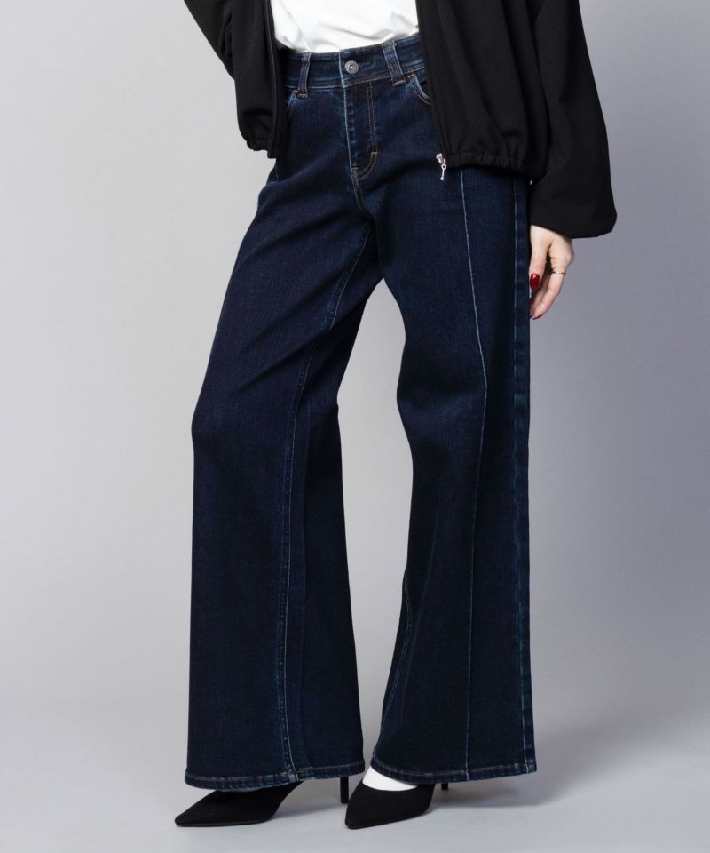 C17 タックワイドバギーデニムパンツ レディース商品画像-3