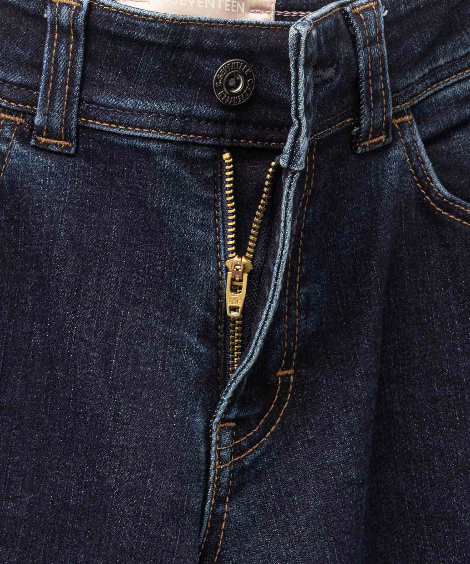 C17 タックワイドバギーデニムパンツ レディース