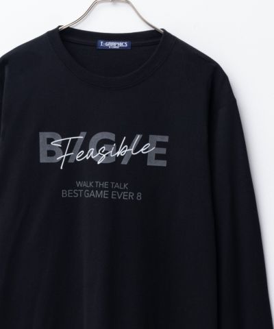 T-GRAPHICS  ロゴデザイン長袖Tシャツ メンズ