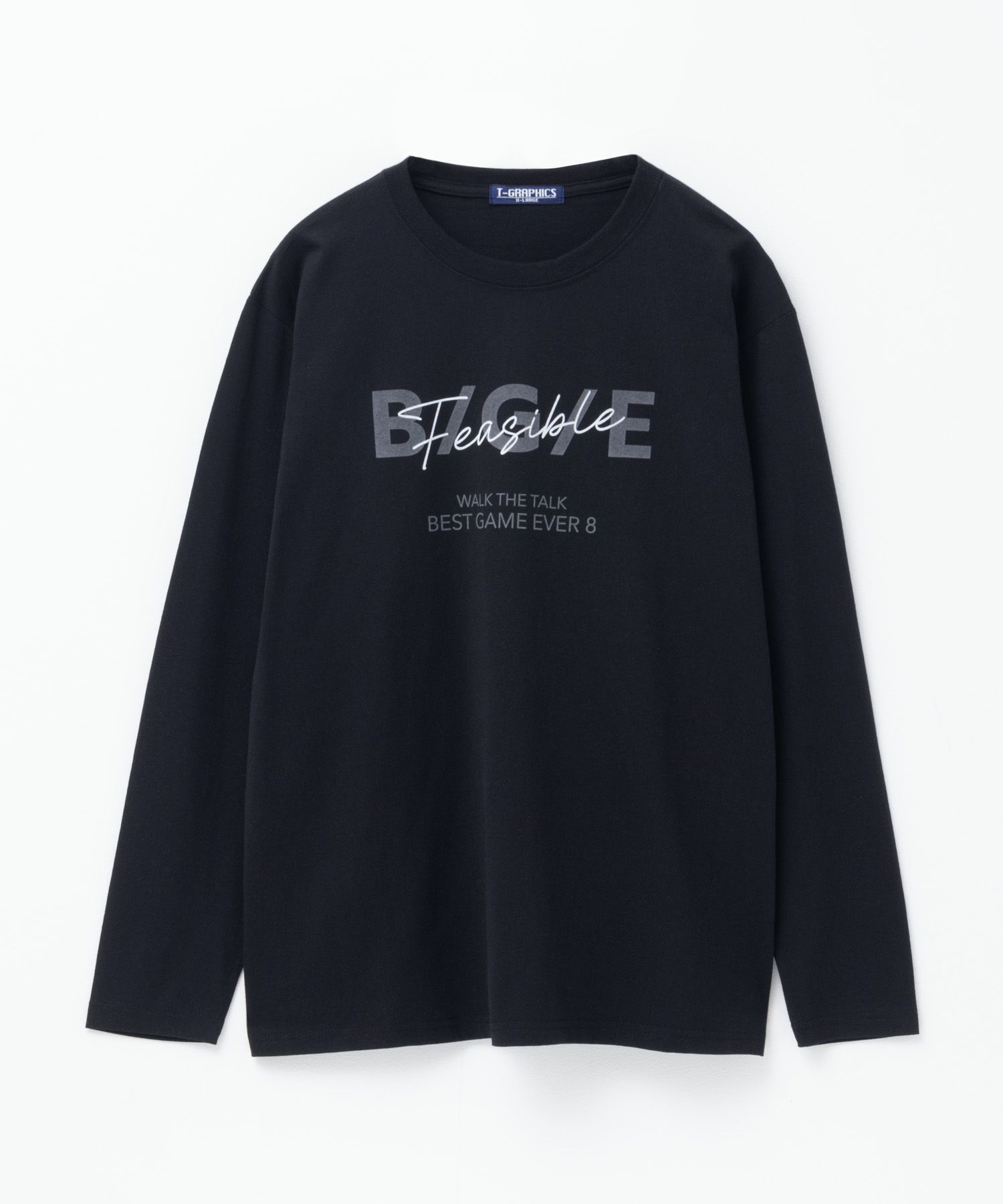 T-GRAPHICS ロゴデザイン長袖Tシャツ メンズ