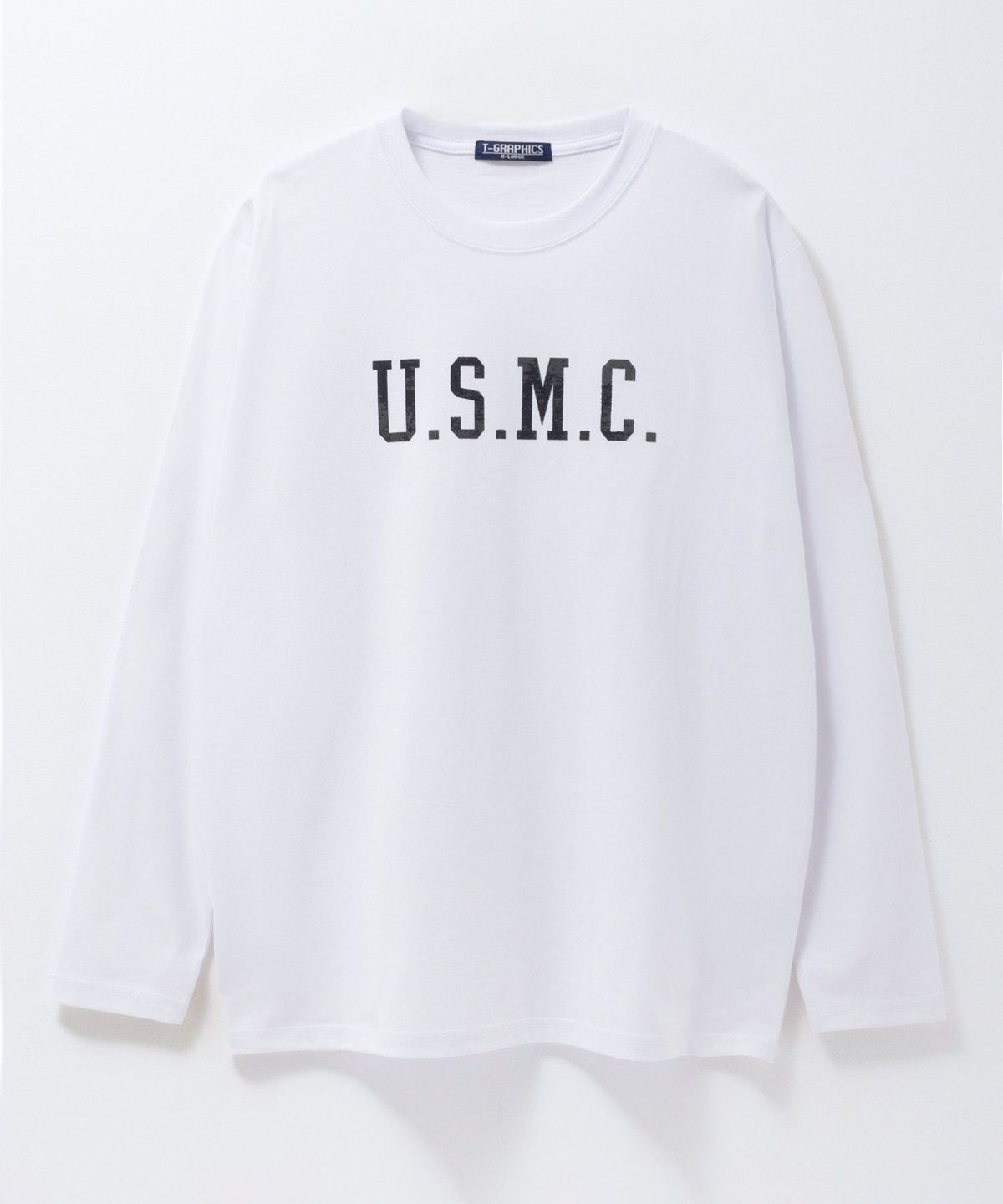 T-GRAPHICS ミリタリープリント長袖Tシャツ メンズ