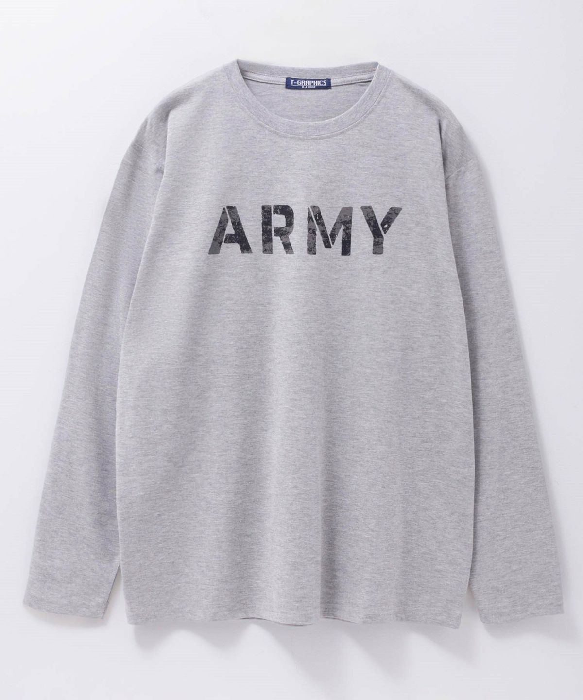 T-GRAPHICS ミリタリープリント長袖Tシャツ メンズ