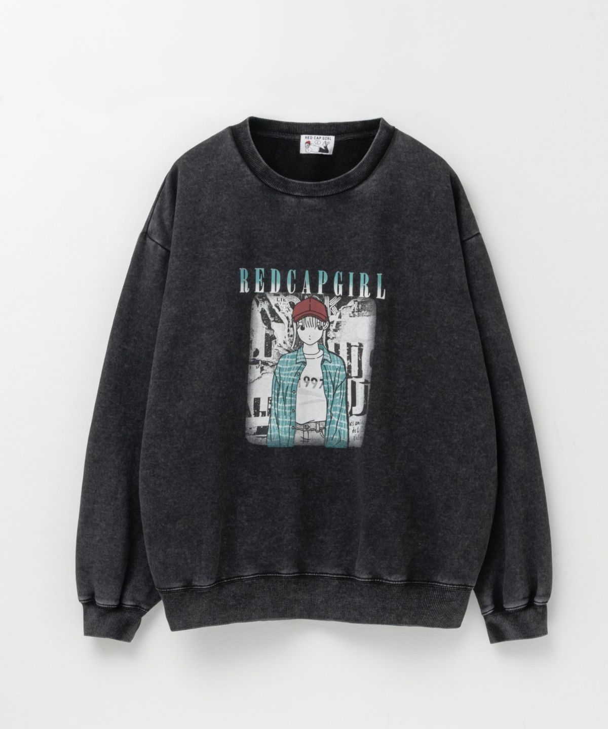 RED CAP GIRL 裏起毛スノーウォッシュクルーネックスウェット メンズ