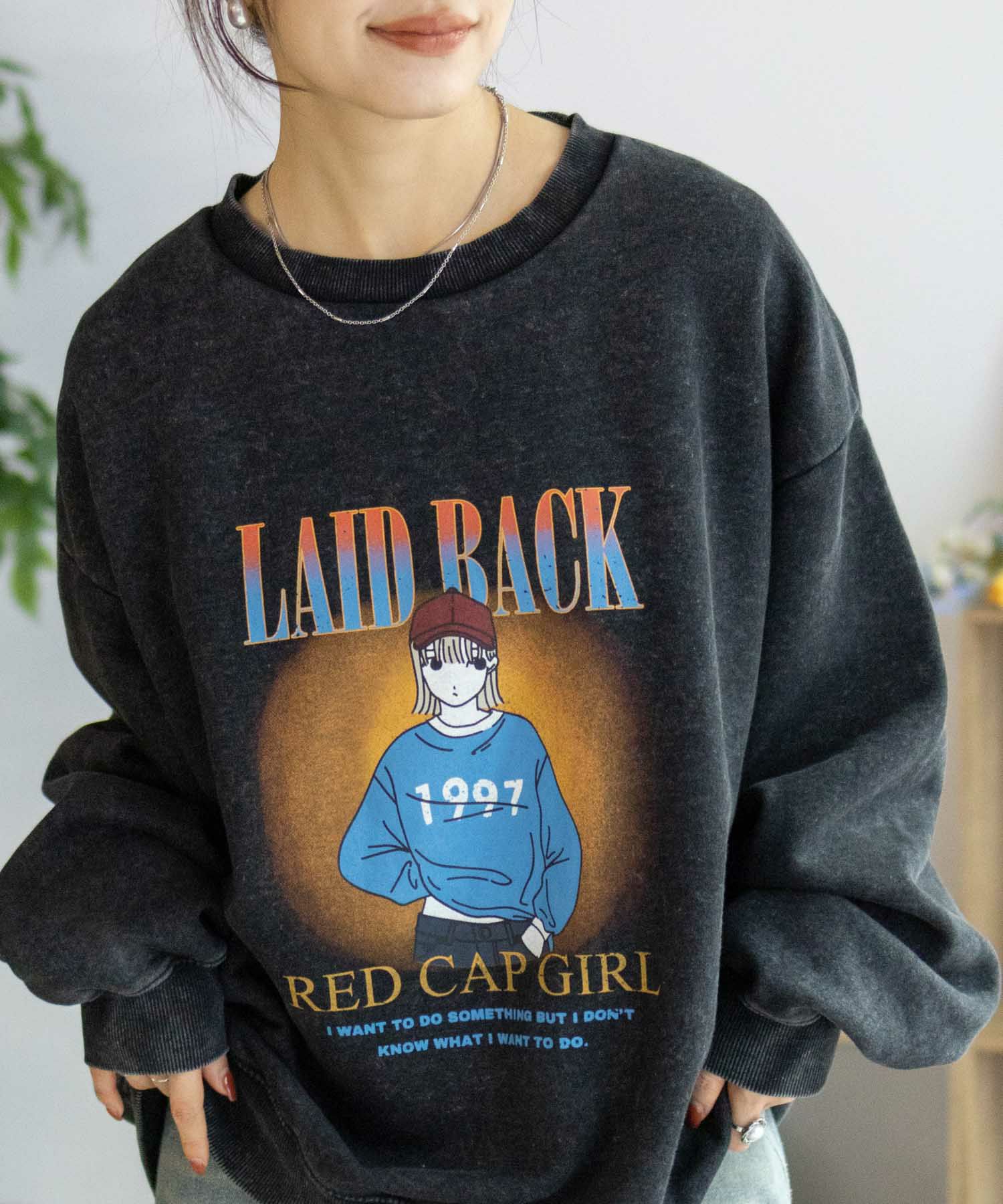 RED CAP GIRL 裏起毛スノーウォッシュクルーネックスウェット メンズ