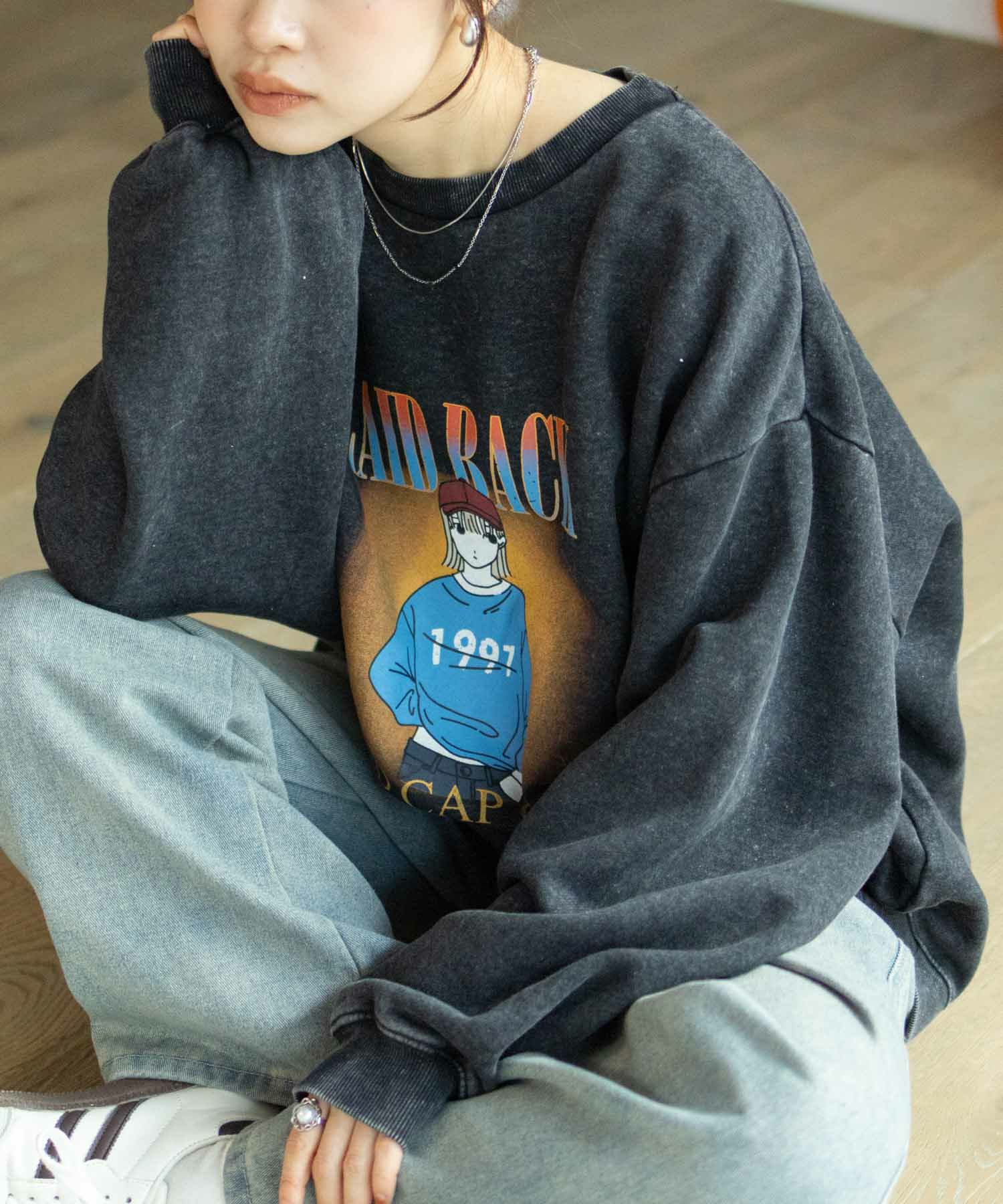 RED CAP GIRL  裏起毛スノーウォッシュクルーネックスウェット メンズ商品画像-4