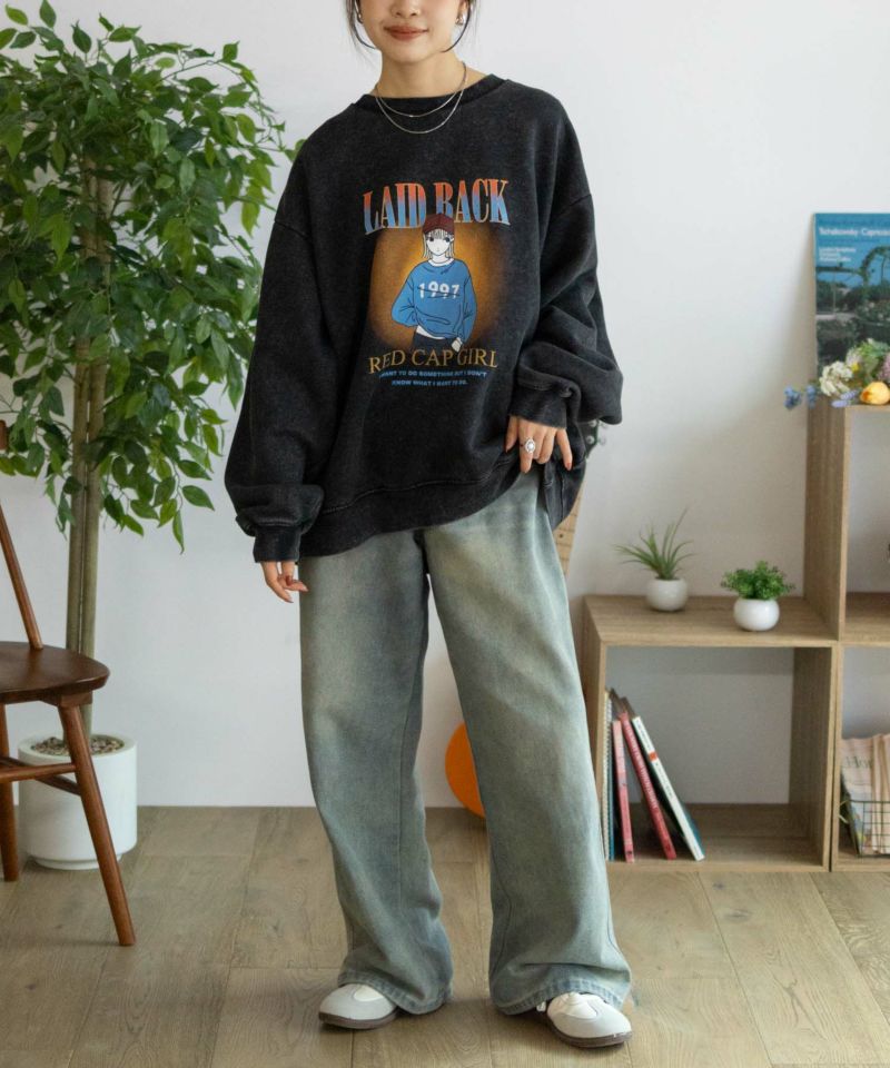 RED CAP GIRL  裏起毛スノーウォッシュクルーネックスウェット メンズ商品画像-7