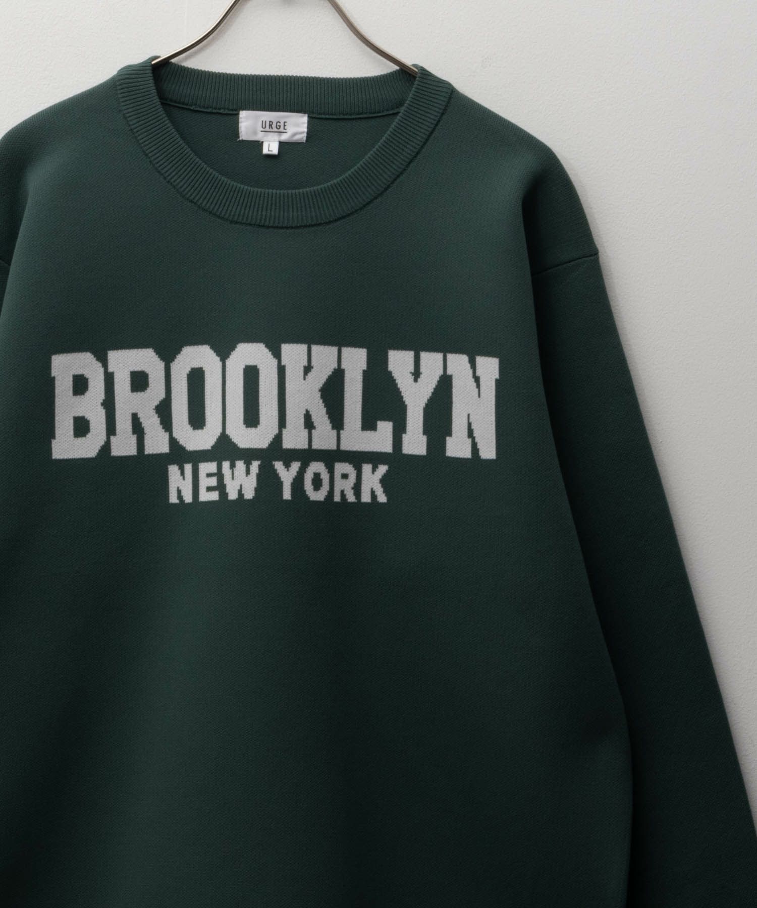 7Gジャガードスウェットライククルーニット メンズ