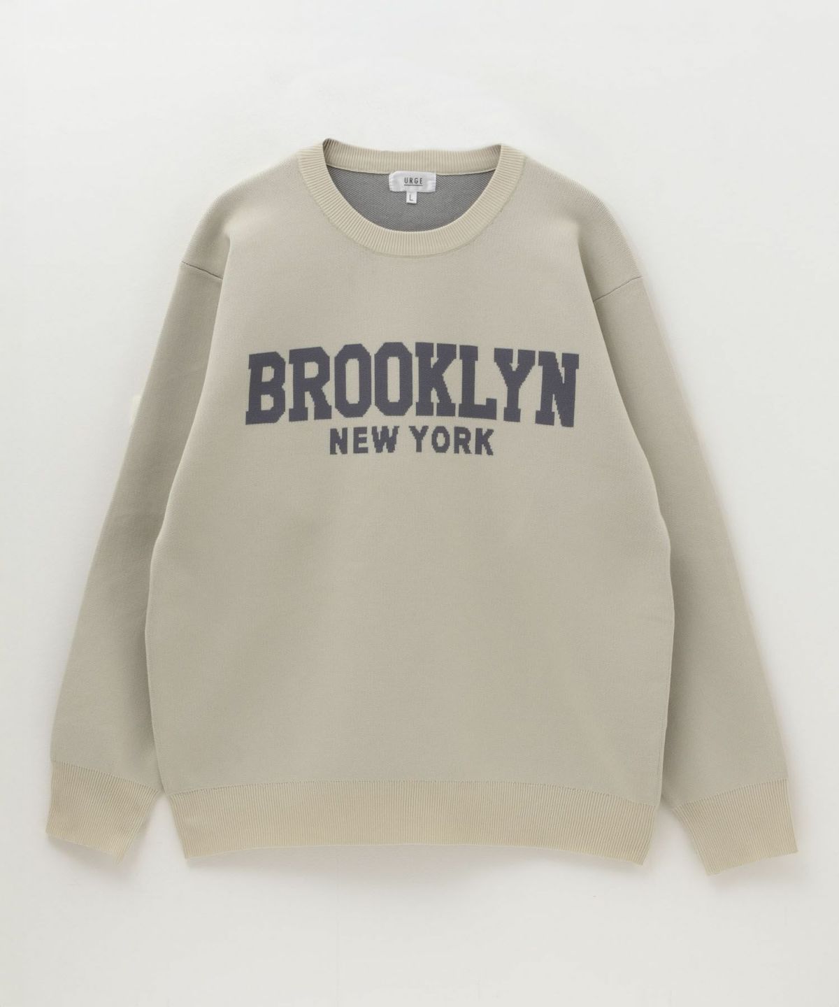 7Gジャガードスウェットライククルーニット メンズ