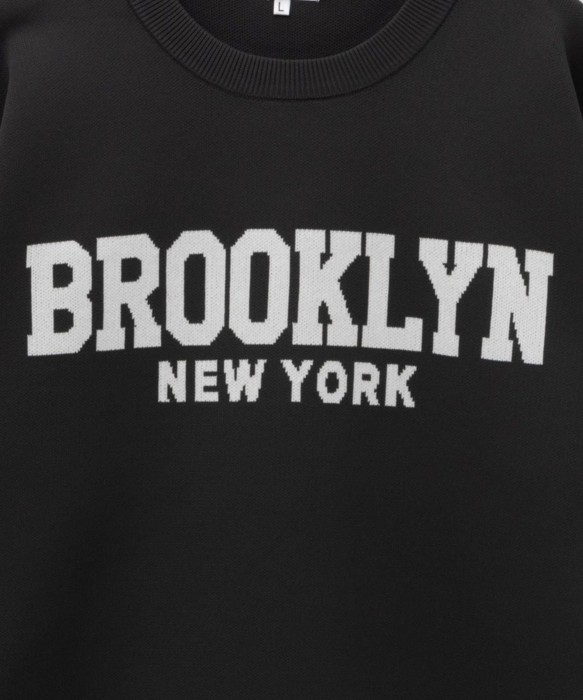 7Gジャガードスウェットライククルーニット メンズ