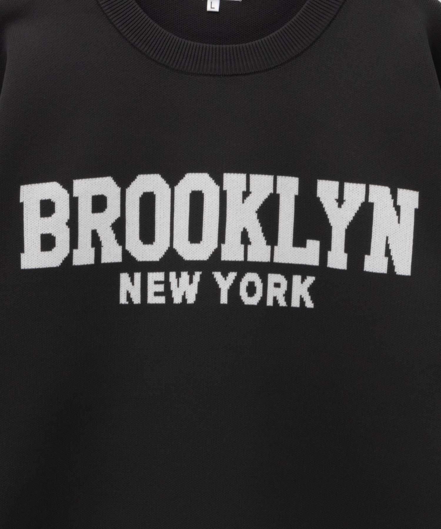 7Gジャガードスウェットライククルーニット メンズ