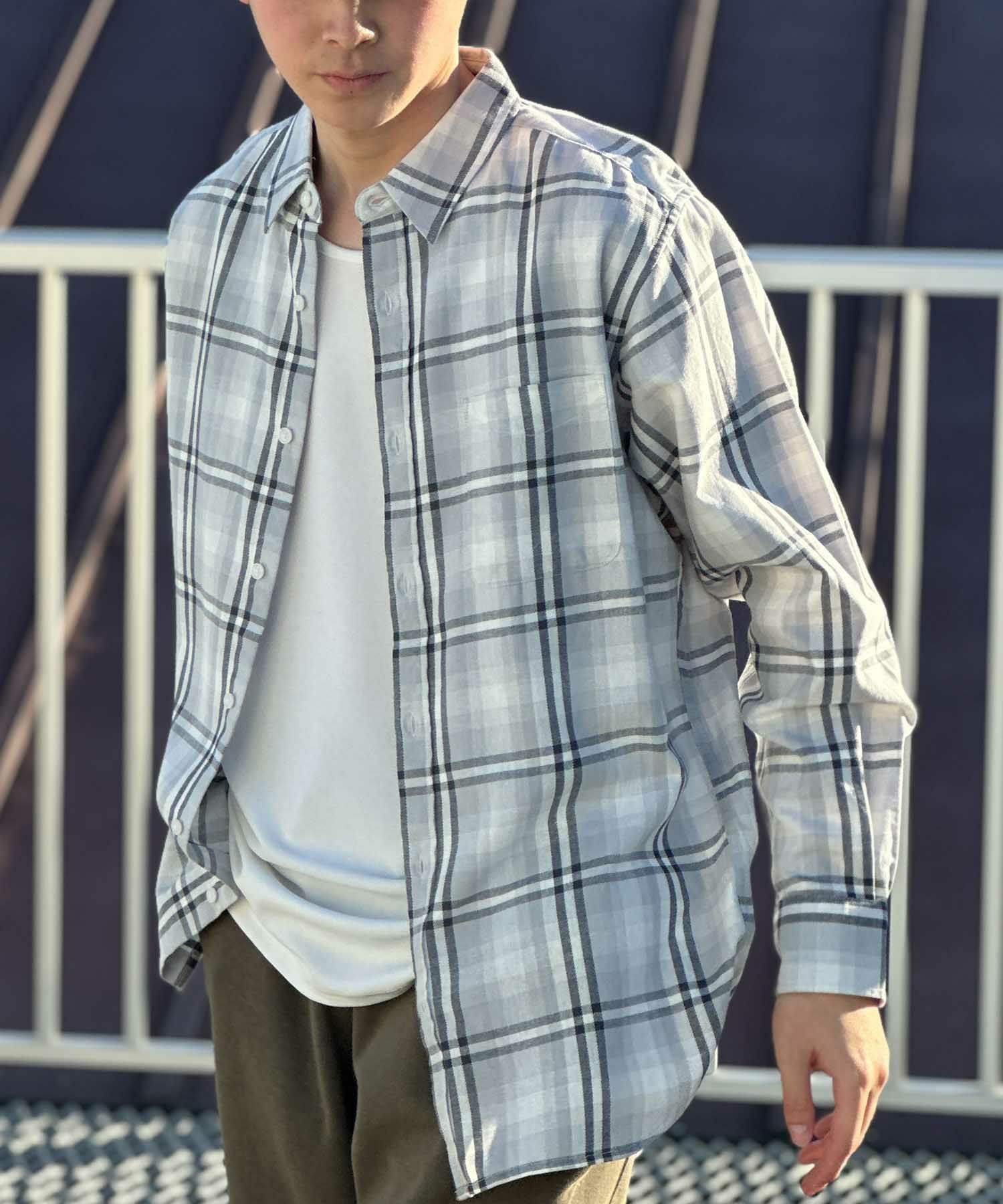NAVY ネルチェックシャツ メンズ