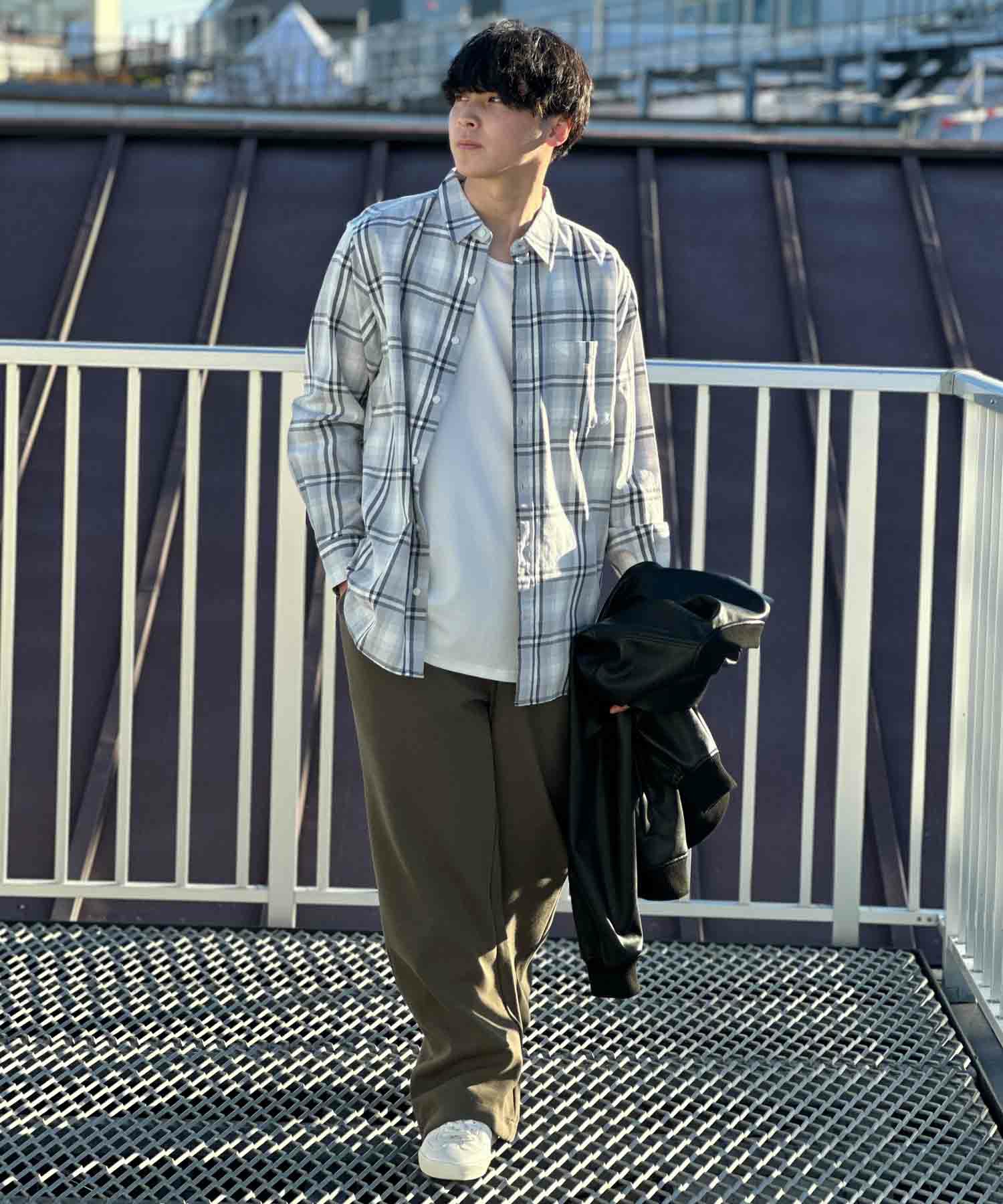 NAVY ネルチェックシャツ メンズ