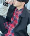 NAVY ネルチェックシャツ メンズ