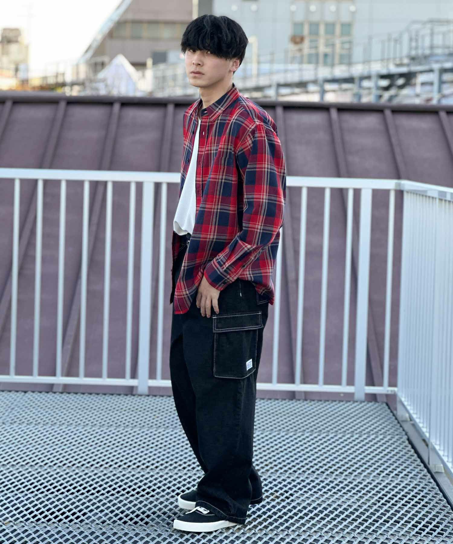 NAVY ネルチェックシャツ メンズ