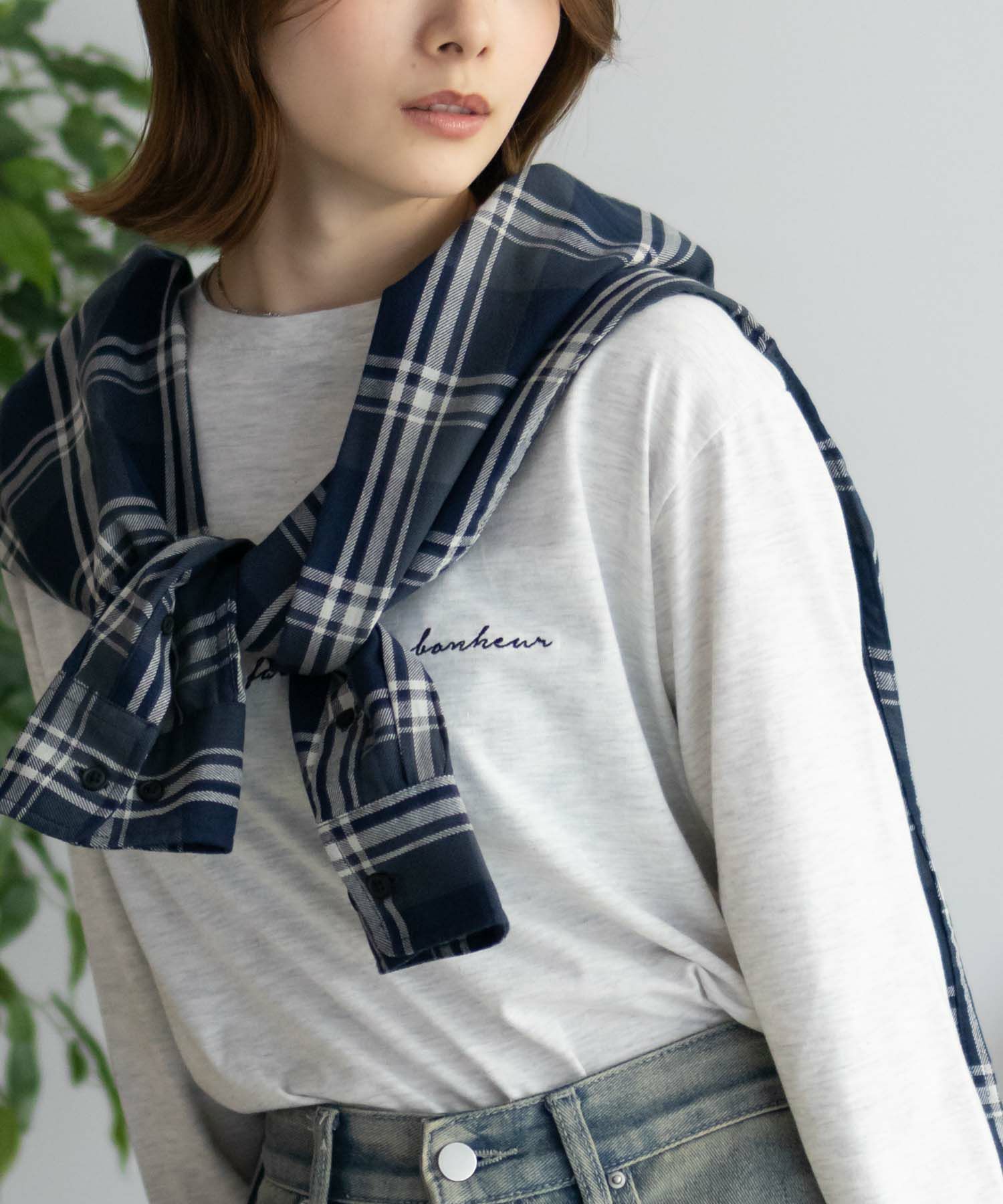 NAVY ネルチェックシャツ メンズ