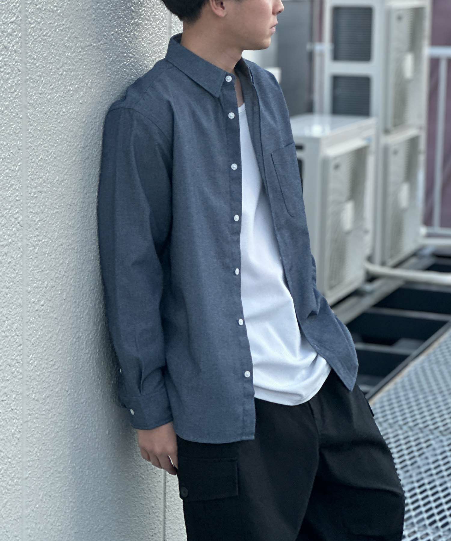 NAVY ネルチェックシャツ メンズ