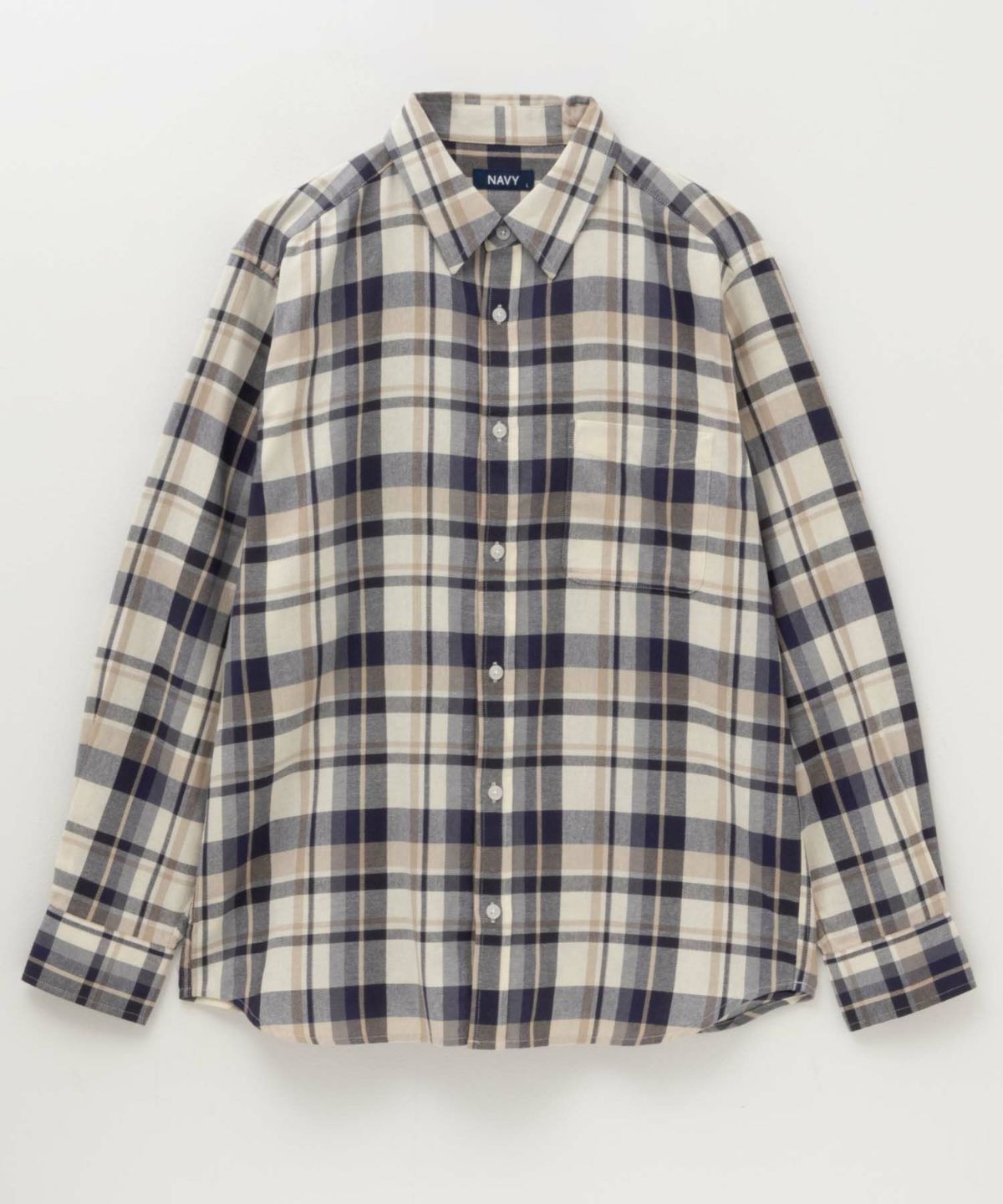 NAVY ネルチェックシャツ メンズ
