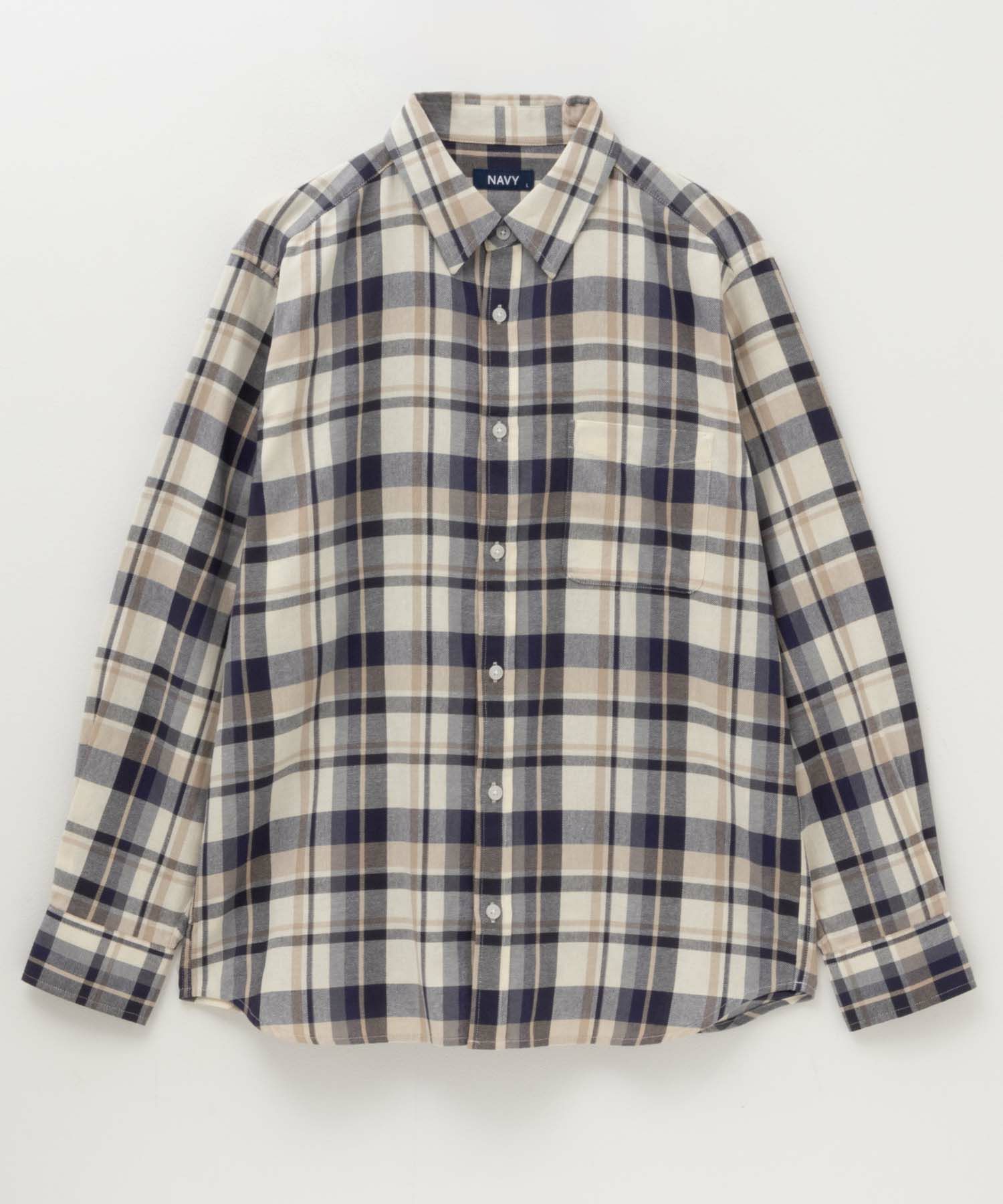 NAVY ネルチェックシャツ メンズ