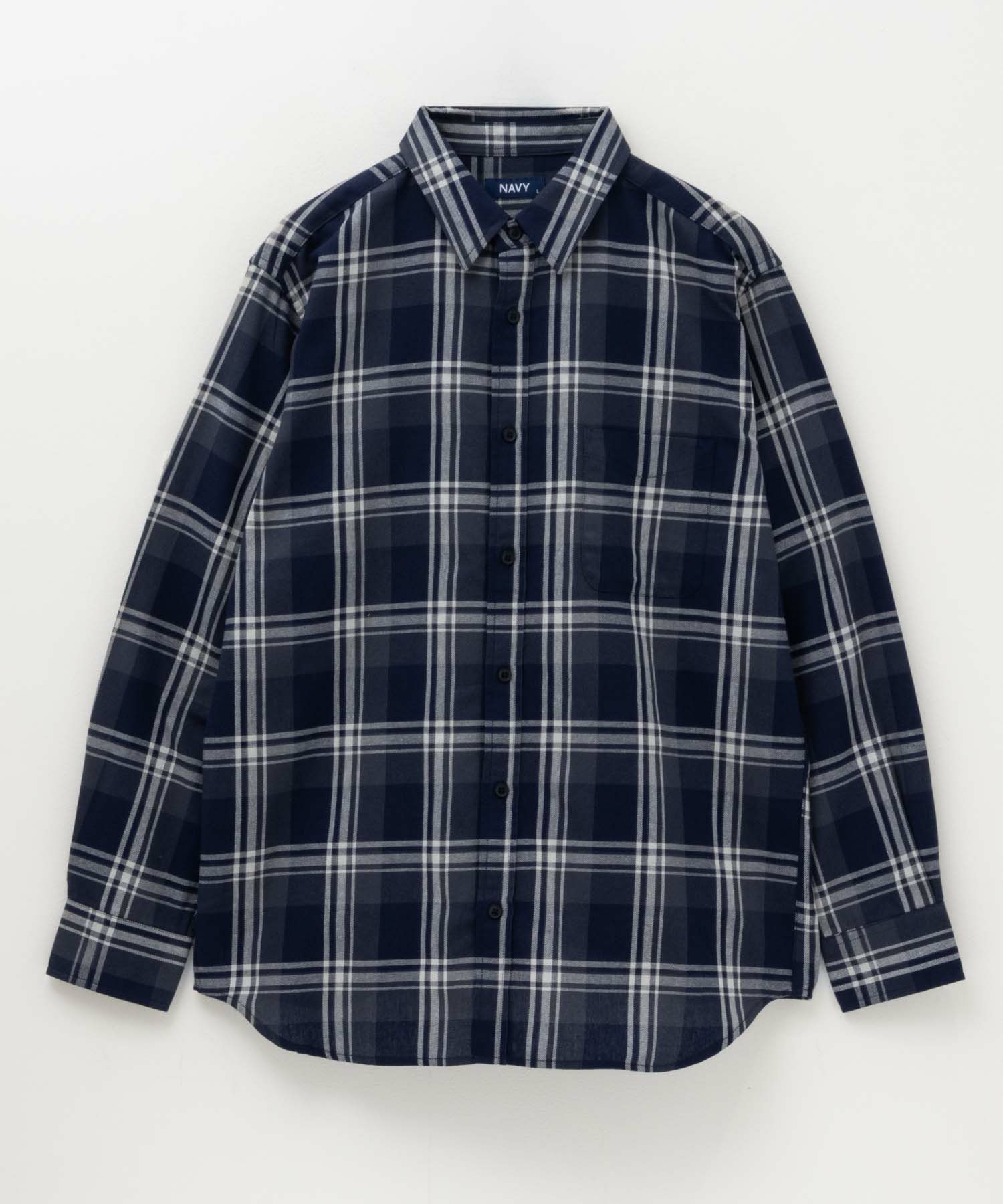 NAVY ネルチェックシャツ メンズ
