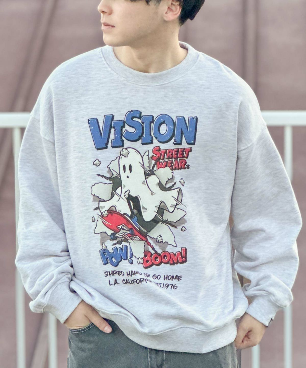 VISION STREET WEAR クラッシュオバケトレーナー メンズ