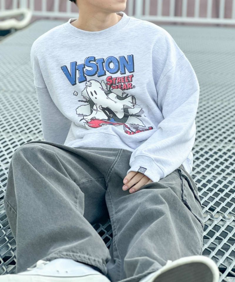VISION STREET WEAR クラッシュオバケトレーナー メンズ