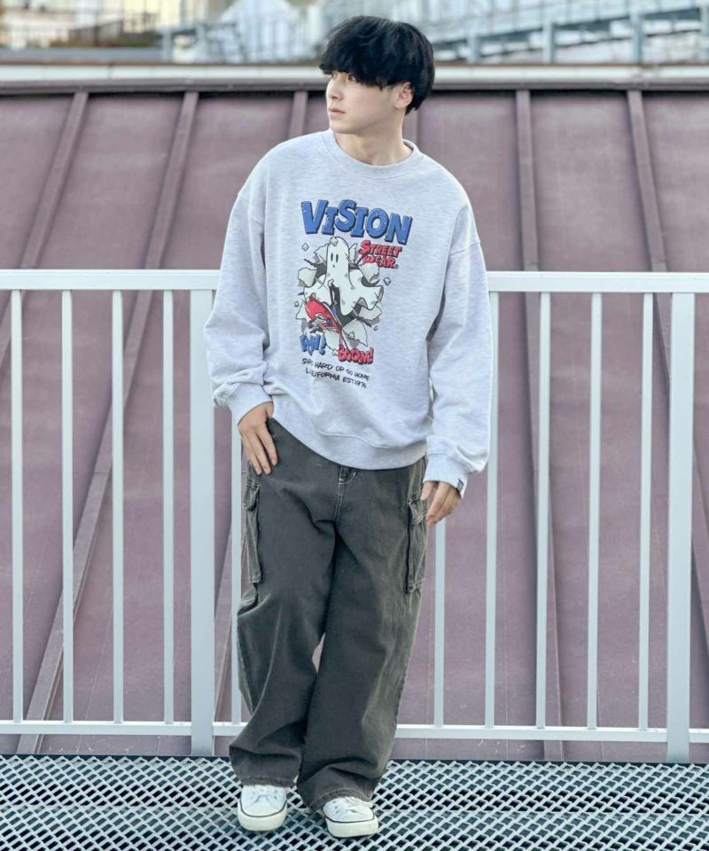 VISION STREET WEAR クラッシュオバケトレーナー メンズ VISION STREET WEAR クラッシュオバケトレーナー メンズ