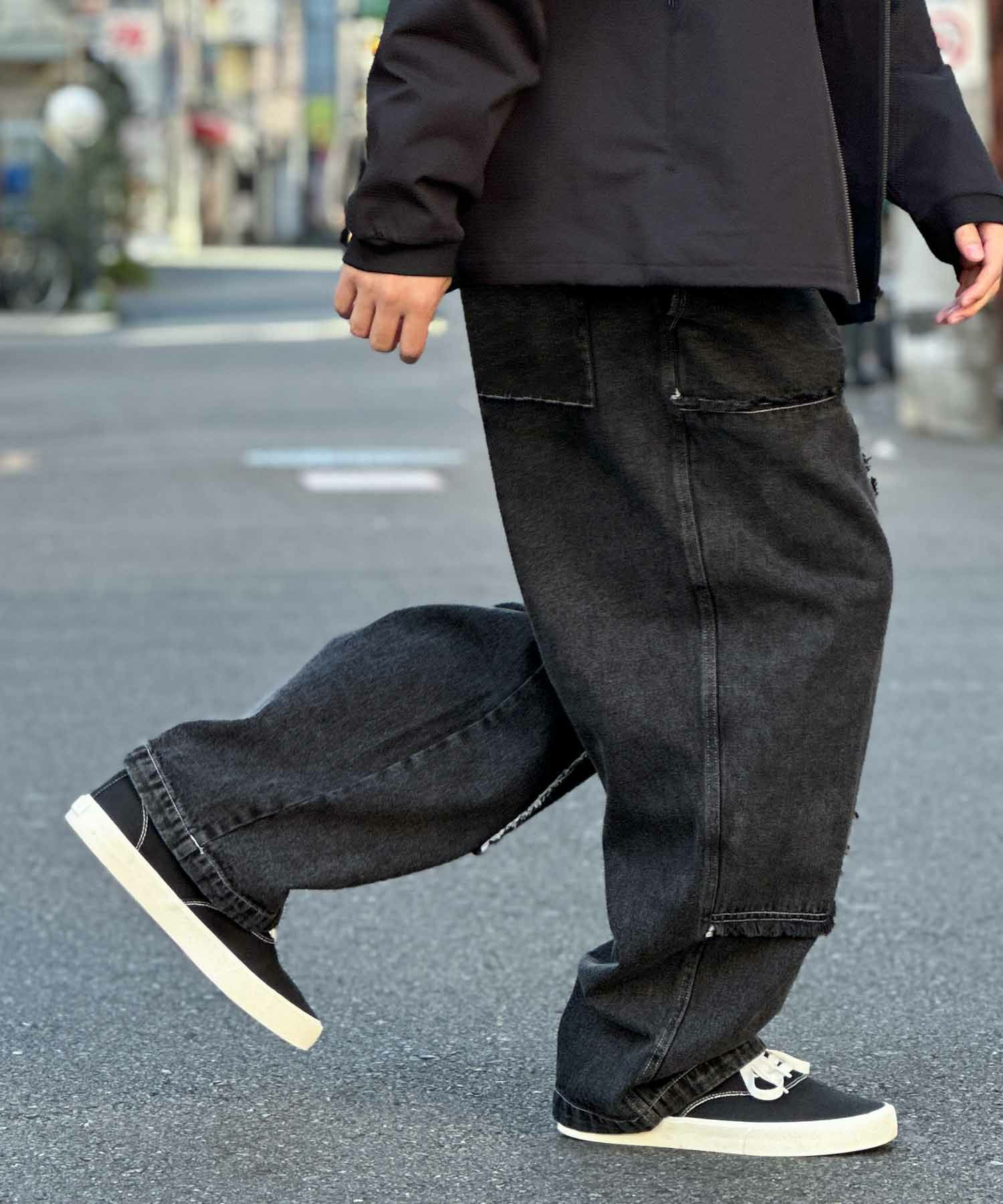  [値下げ]NOBLE PRODUCT ダブルニーデニムパンツ メンズ