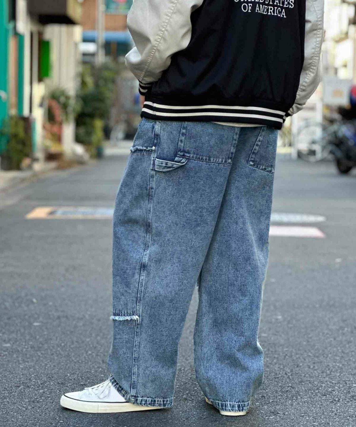  [値下げ]NOBLE PRODUCT ダブルニーデニムパンツ メンズ