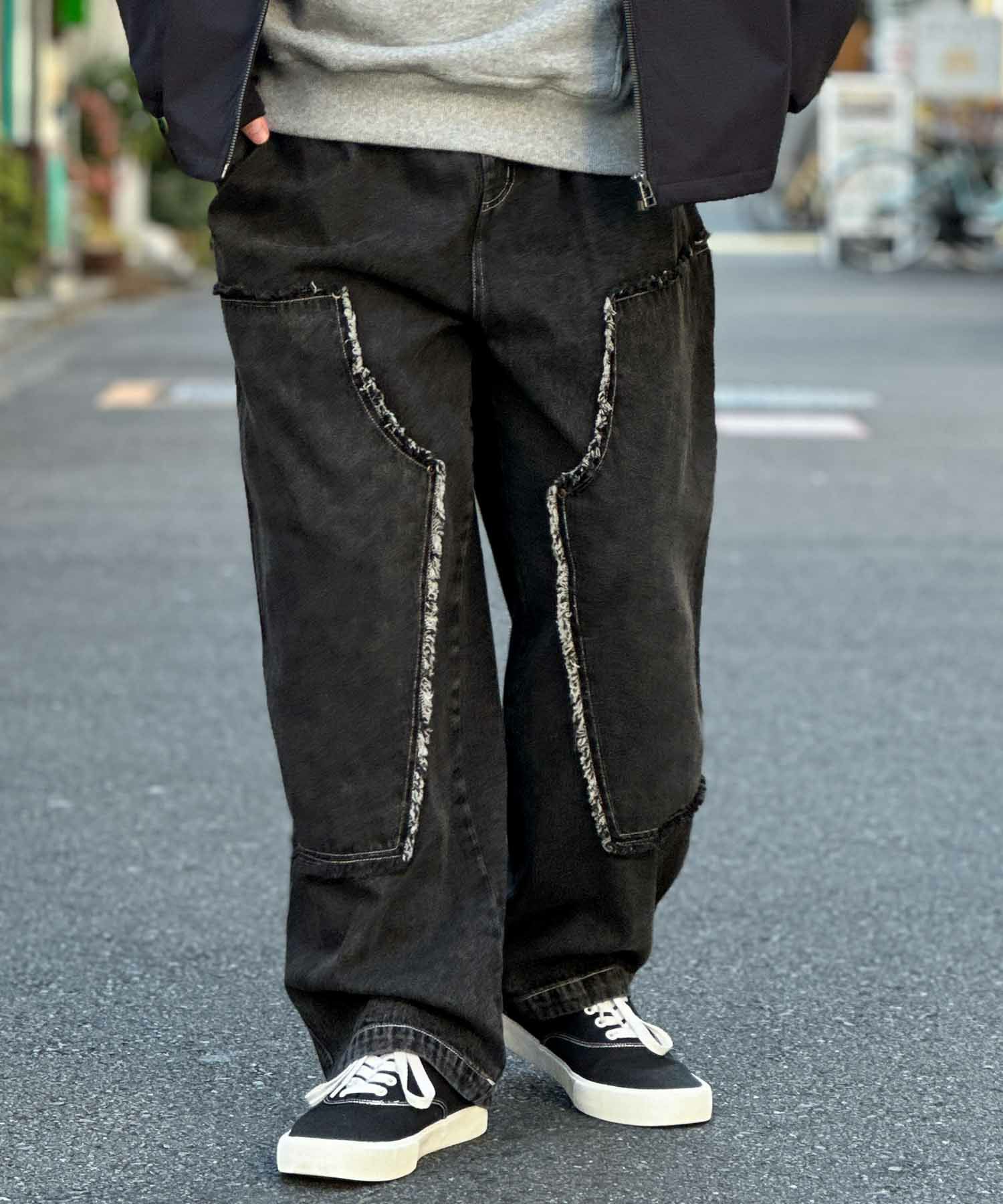  [値下げ]NOBLE PRODUCT ダブルニーデニムパンツ メンズ