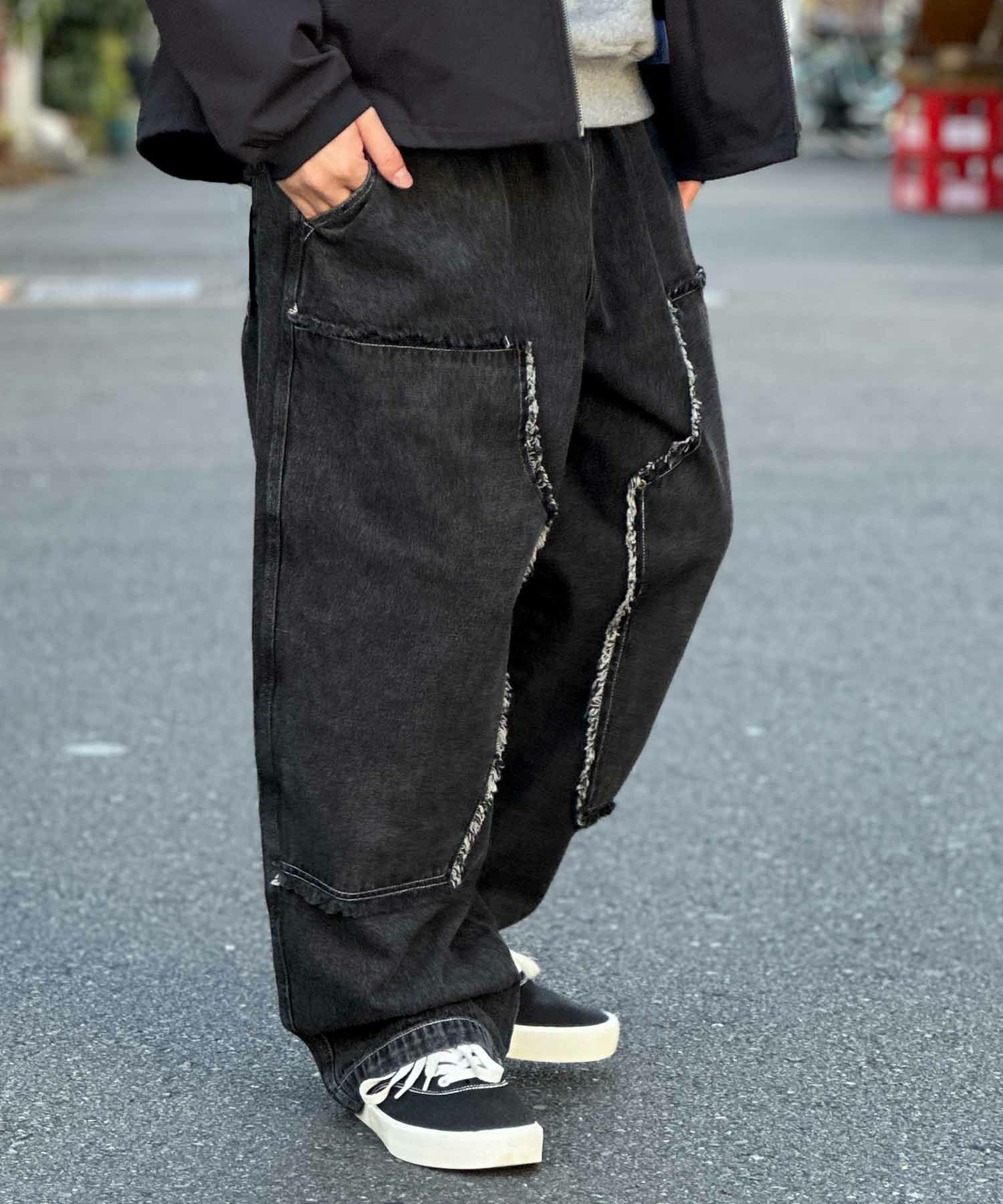  [値下げ]NOBLE PRODUCT ダブルニーデニムパンツ メンズ