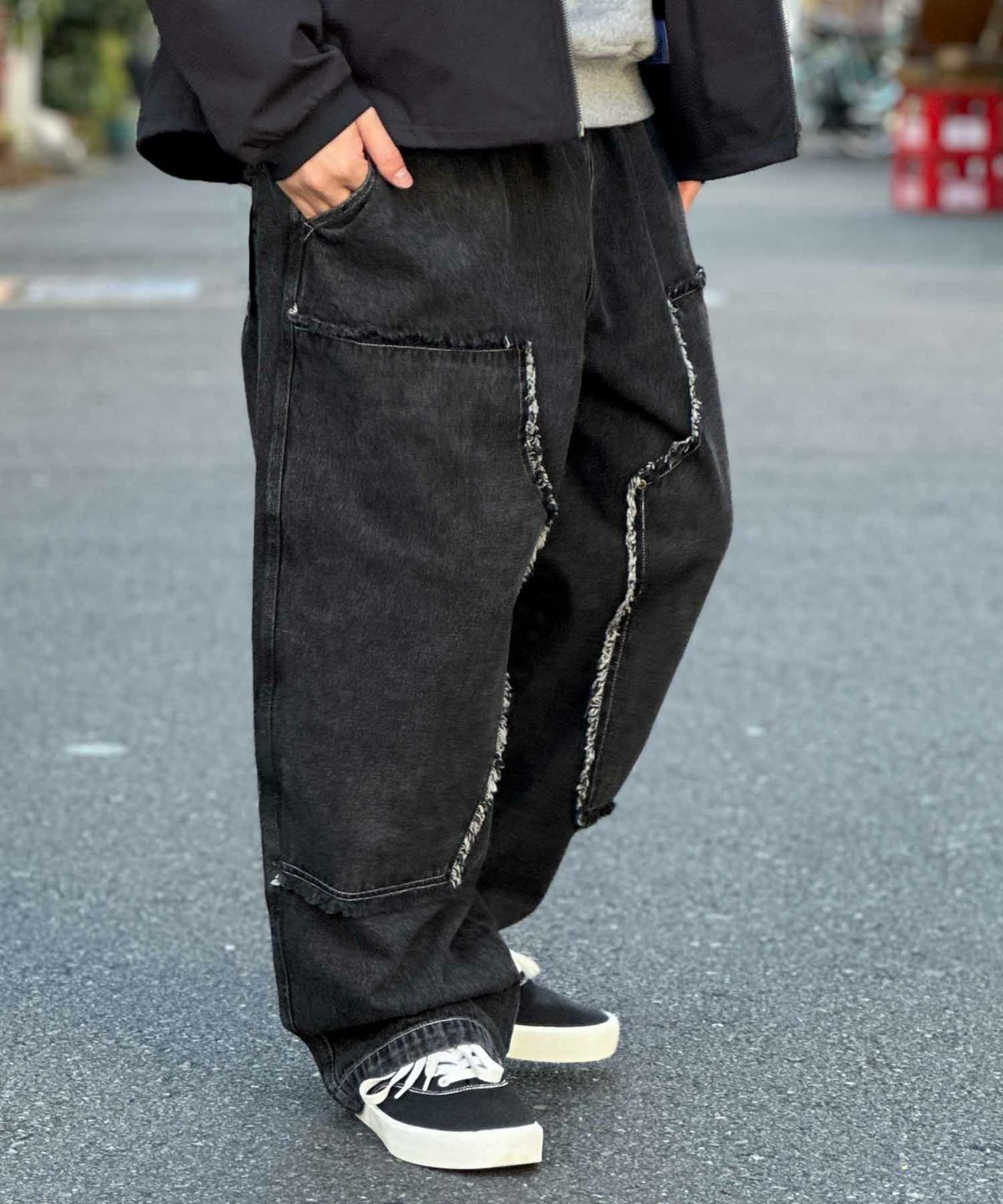  [値下げ]NOBLE PRODUCT ダブルニーデニムパンツ メンズ