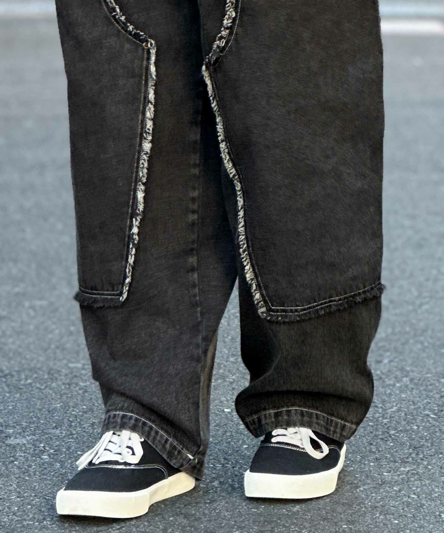  [値下げ]NOBLE PRODUCT ダブルニーデニムパンツ メンズ