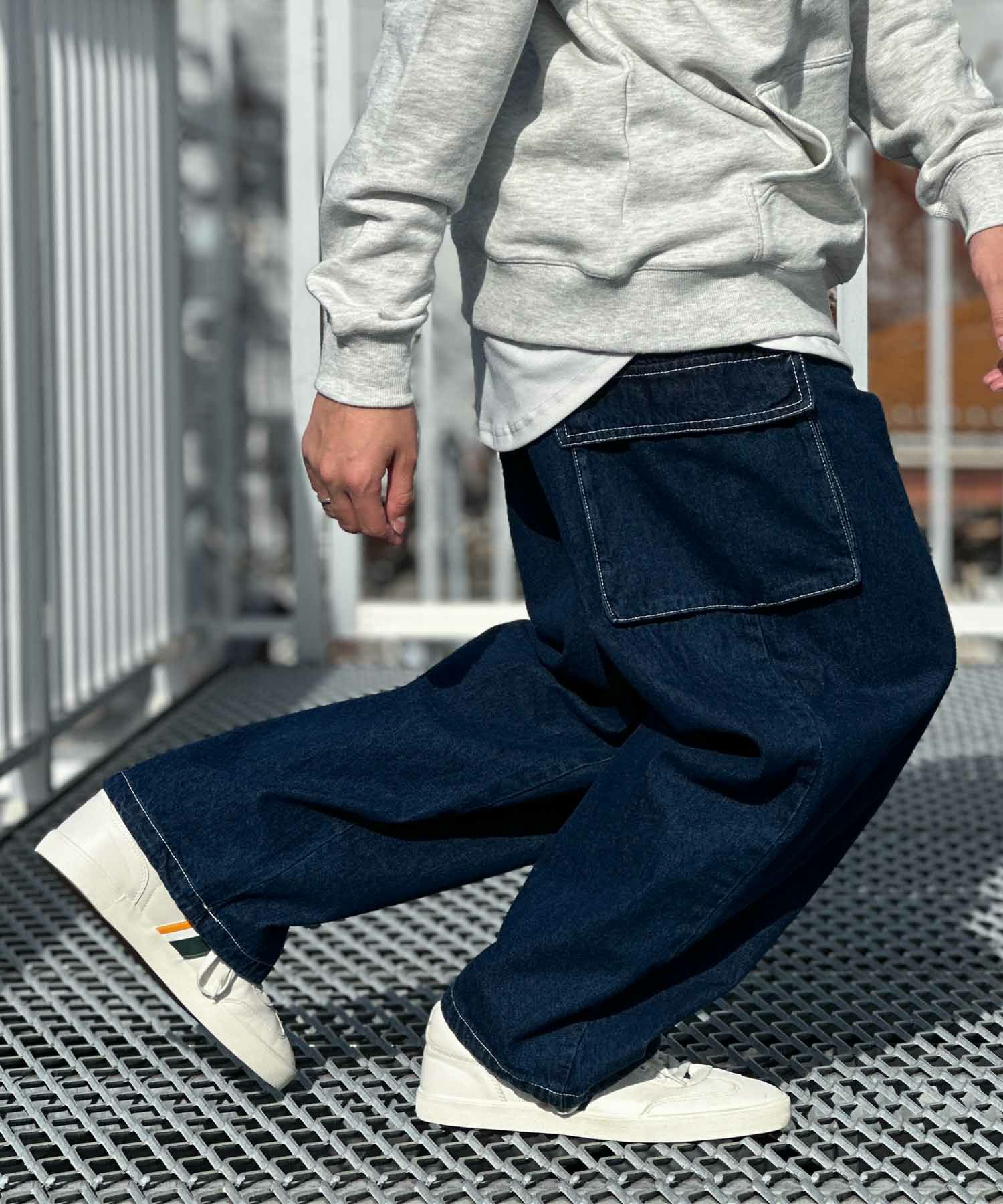 VISION STREET WEAR カラーデニムカーゴパンツ メンズ