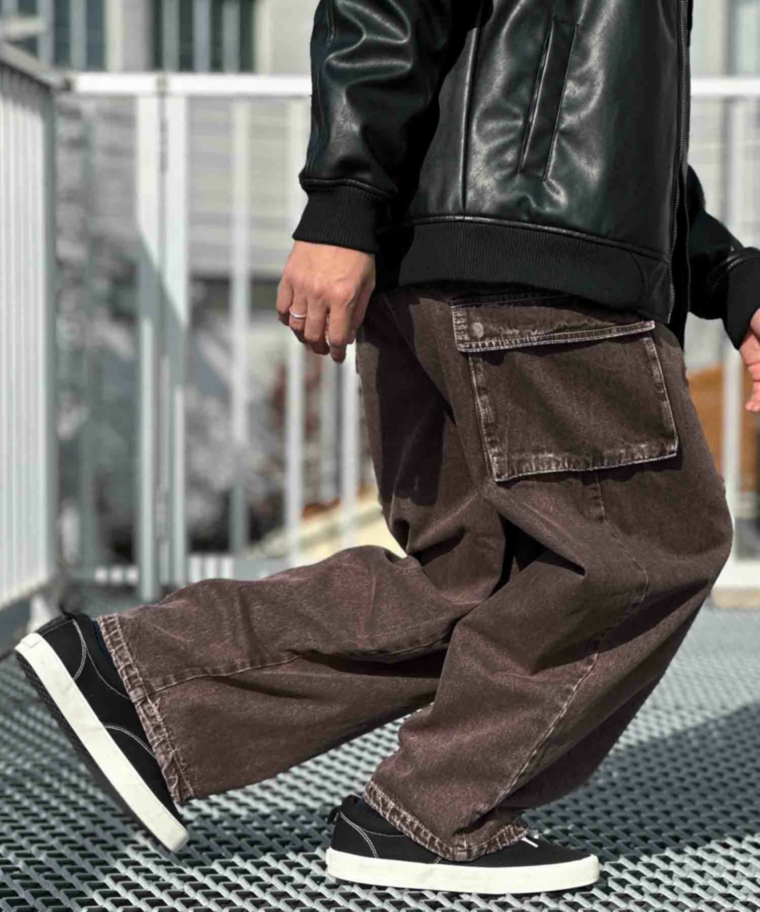 VISION STREET WEAR カラーデニムカーゴパンツ メンズ