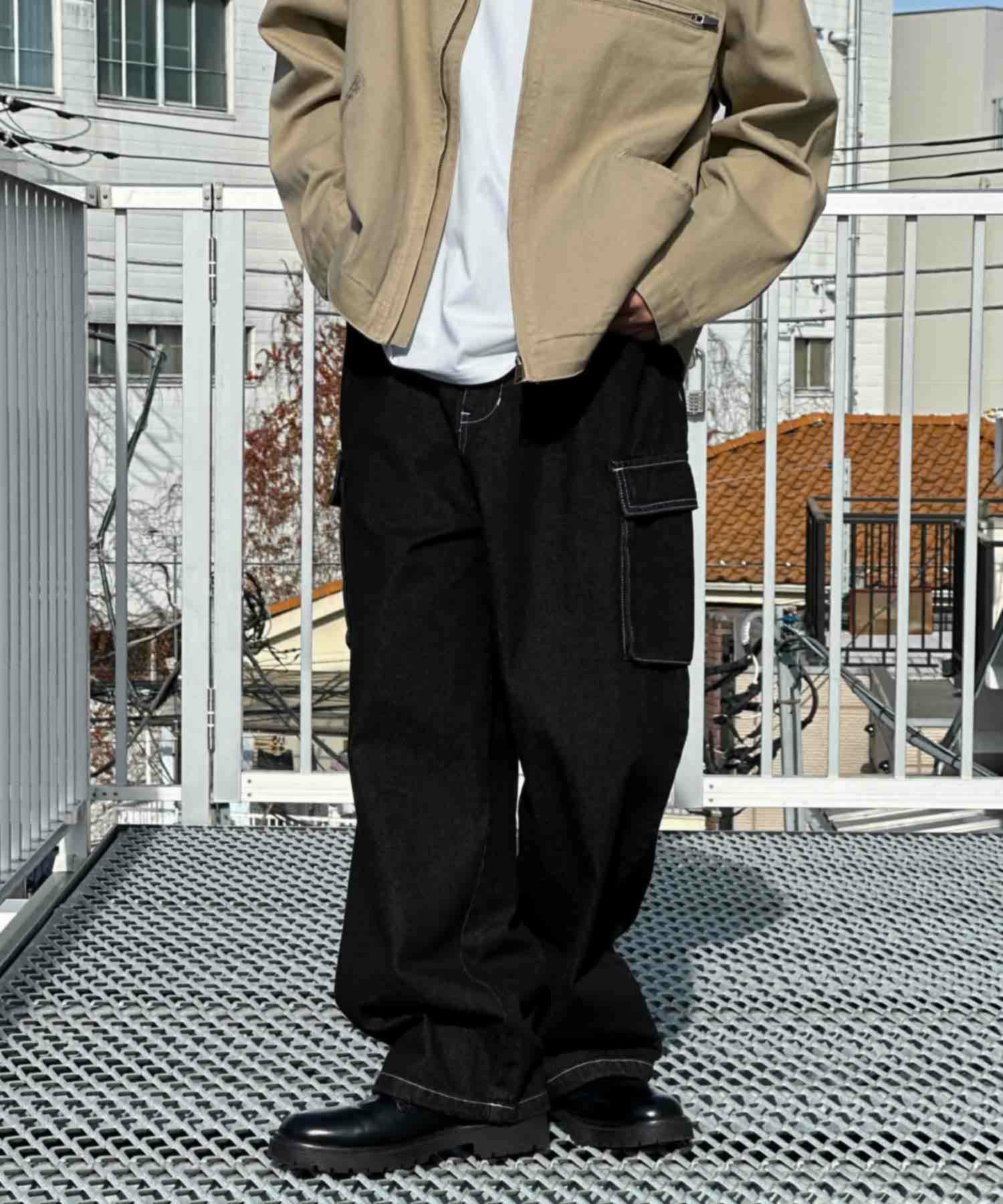 VISION STREET WEAR カラーデニムカーゴパンツ メンズ