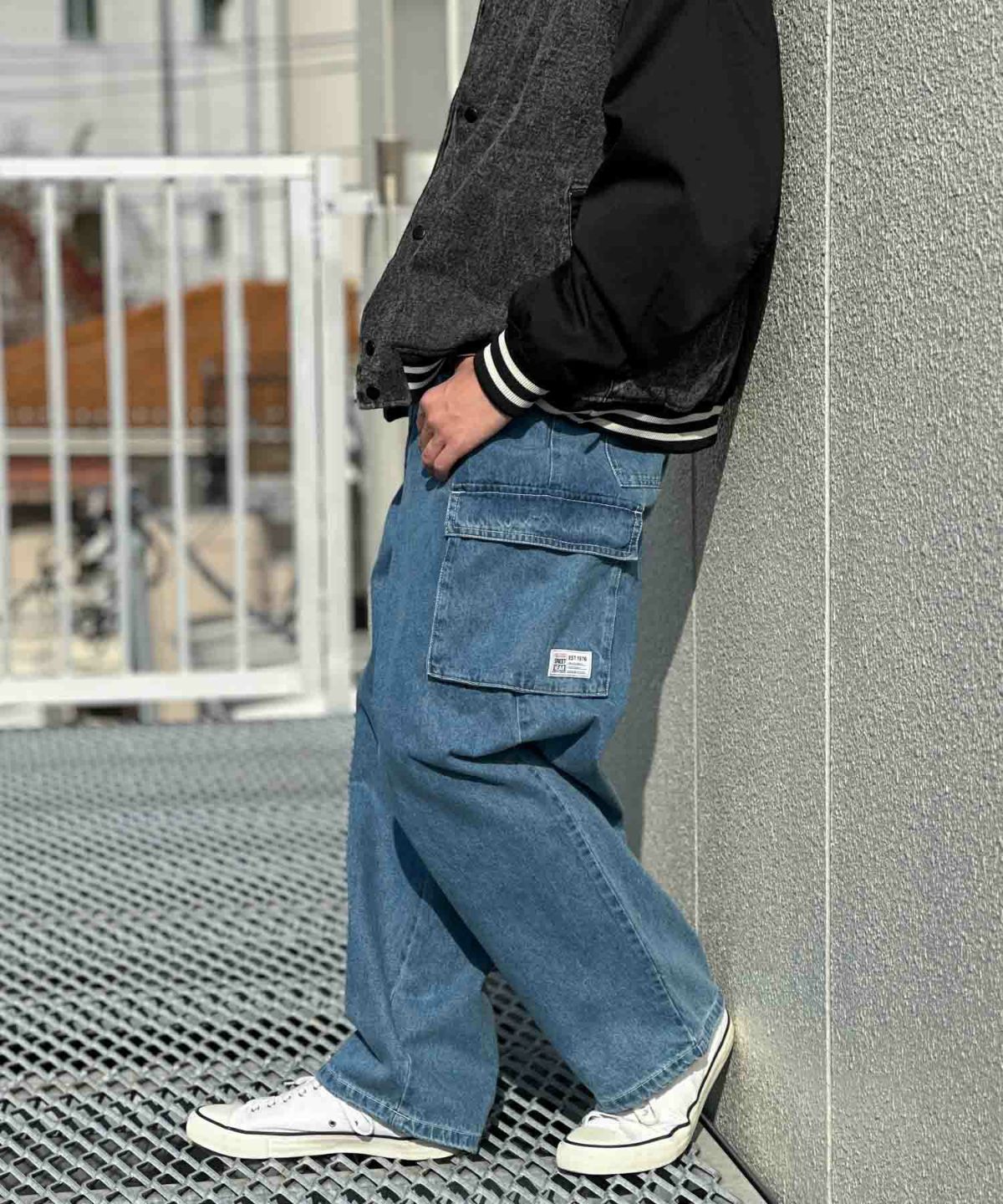 VISION STREET WEAR カラーデニムカーゴパンツ メンズ