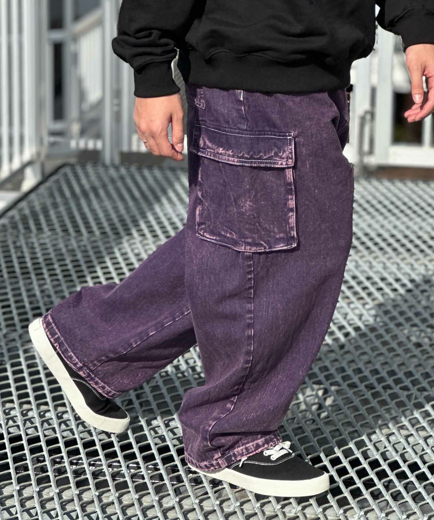 VISION STREET WEAR カラーデニムカーゴパンツ メンズ