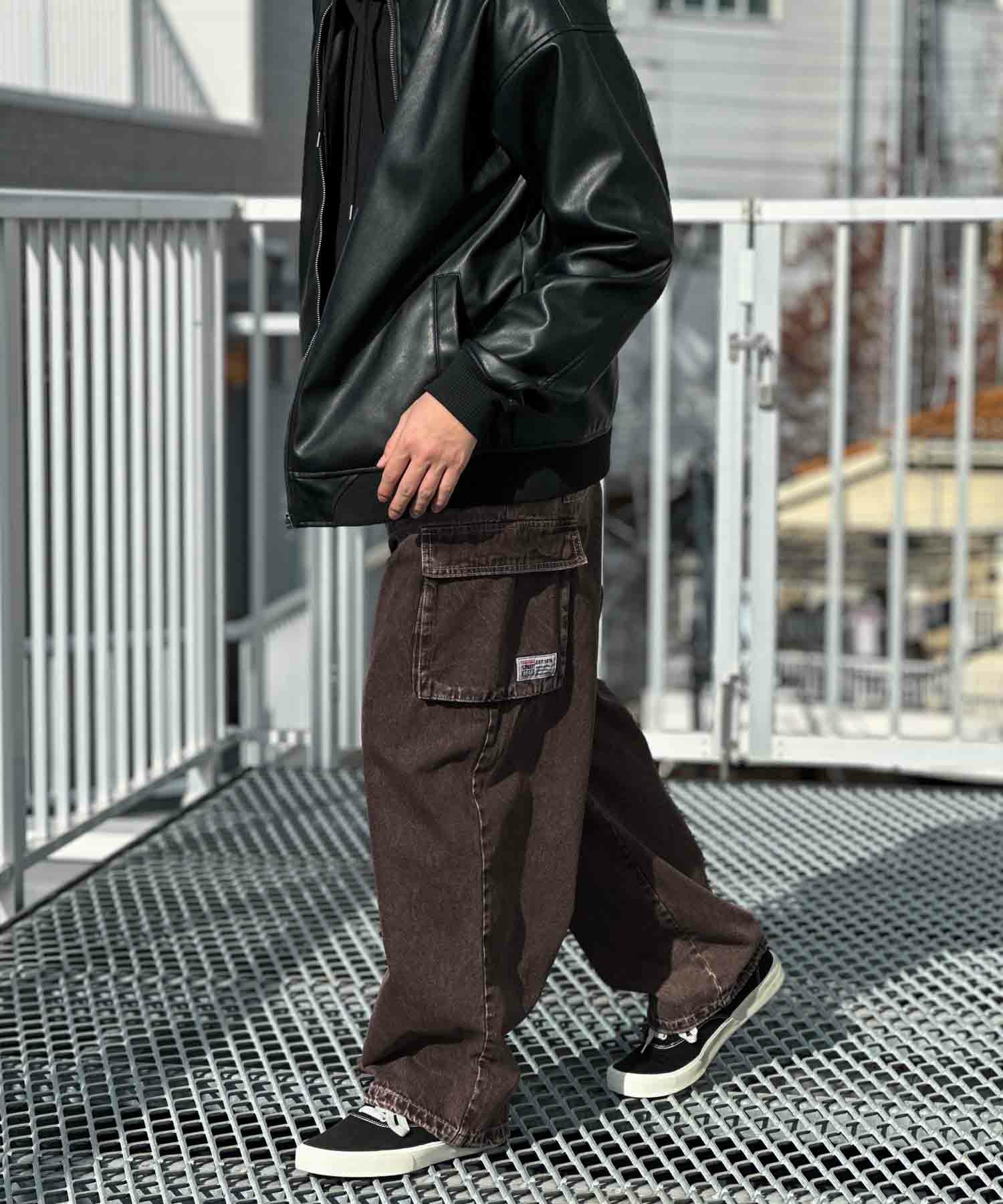 VISION STREET WEAR カラーデニムカーゴパンツ メンズ