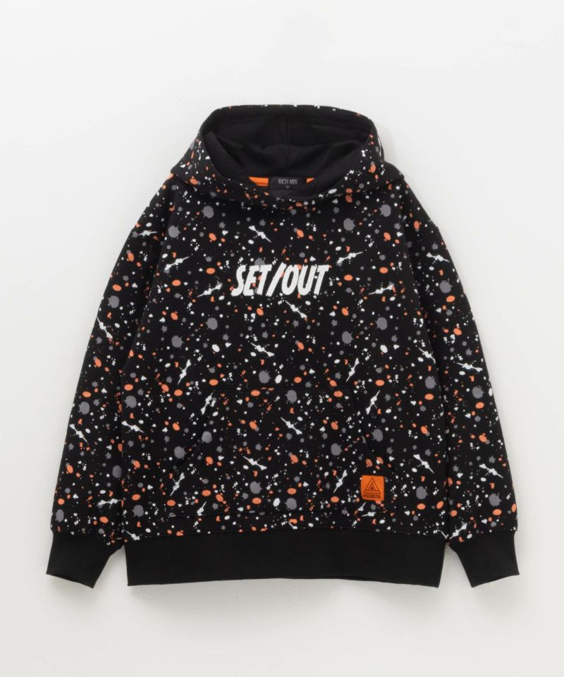 RICH MIX  ポンチ素材 飛ばしプリントパーカー キッズ商品画像-1