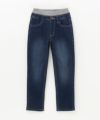 NAVY のびるモン ストレッチデニムストレートパンツ ウエストリブパンツ キッズ