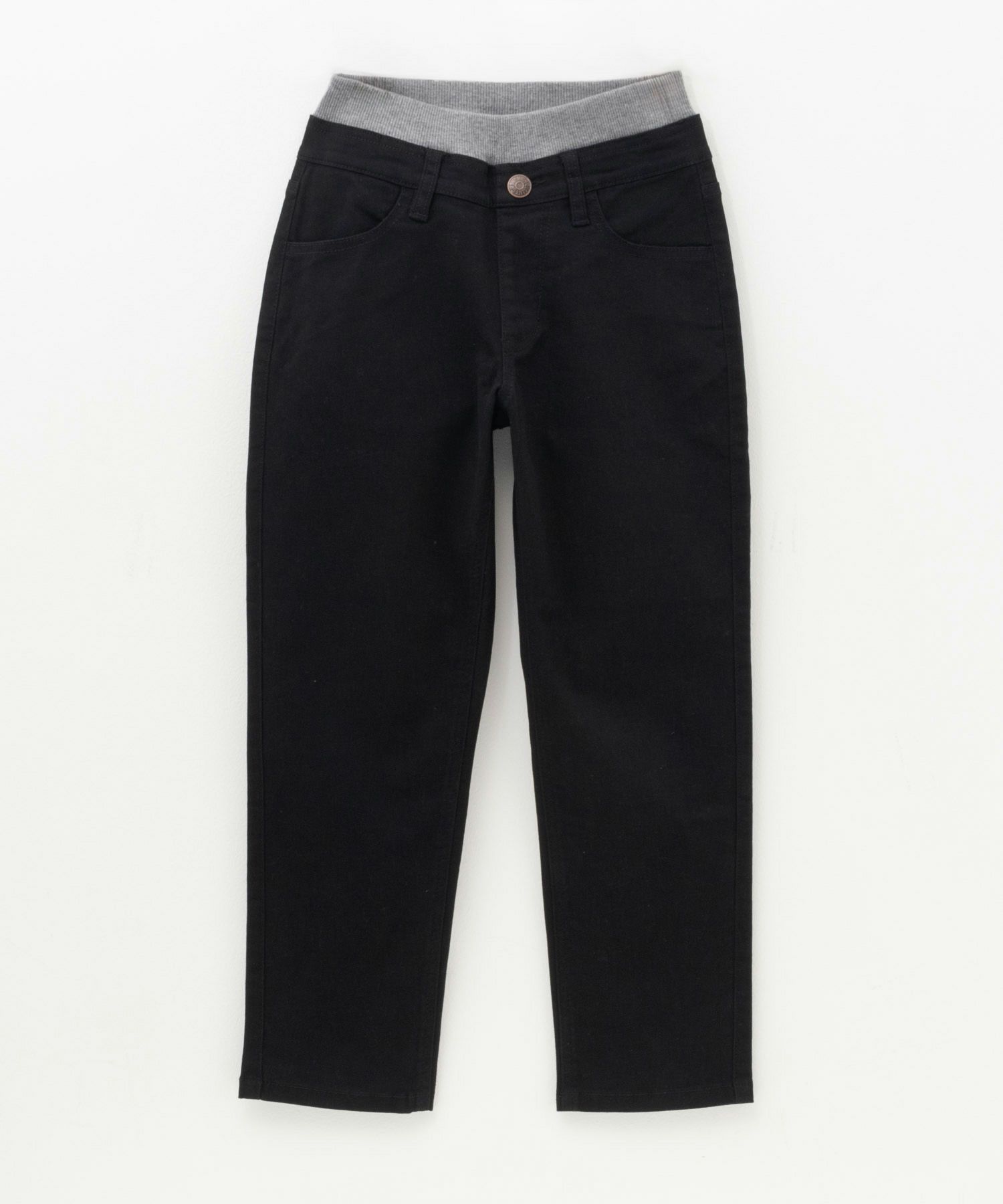 NAVY のびるモン ストレッチツイルストレートパンツ ウエストリブパンツ キッズ