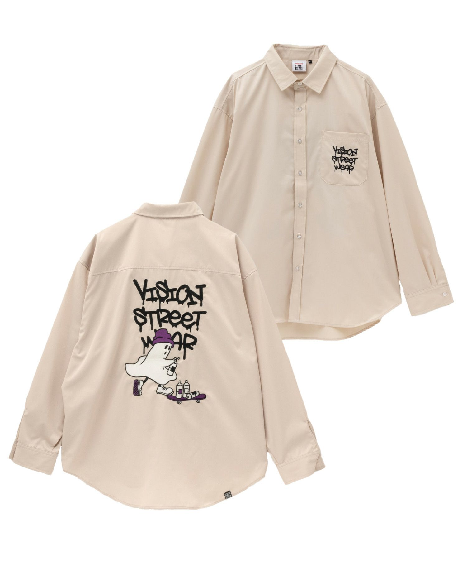 VISION STREET WEAR ゴースト刺繍シャツ メンズ