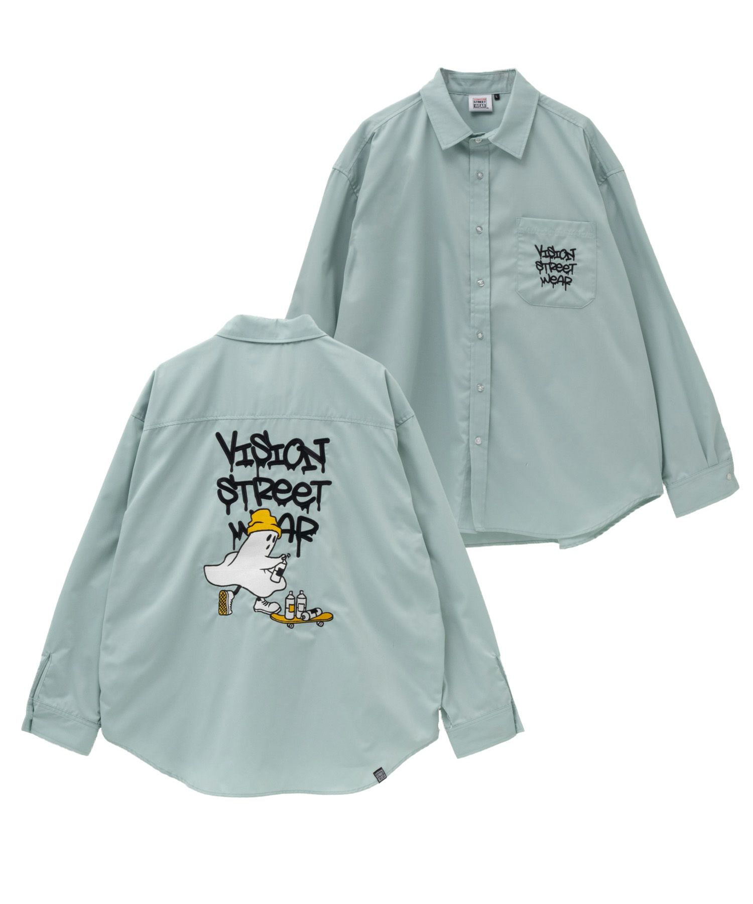 VISION STREET WEAR ゴースト刺繍シャツ メンズ