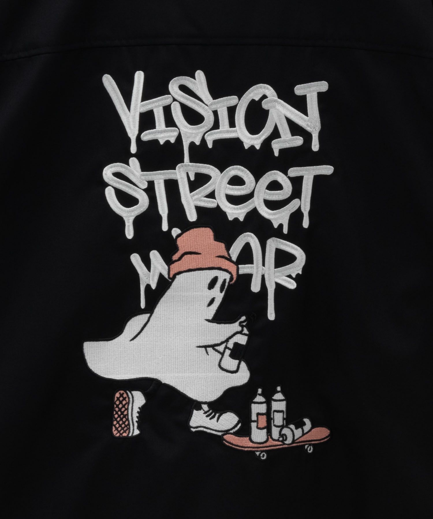 VISION STREET WEAR ゴースト刺繍シャツ メンズ