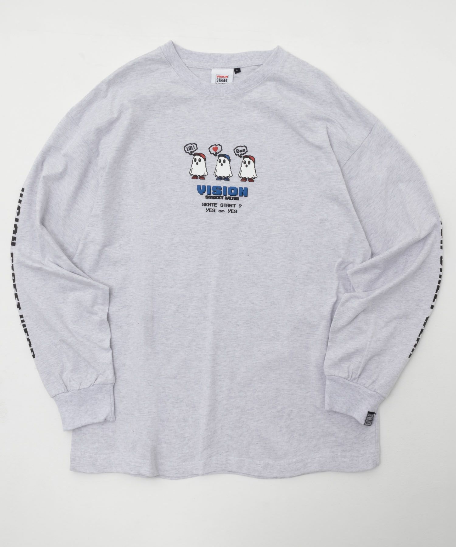 VISION STREET WEAR ピクセルゴースト長袖Tシャツ メンズ