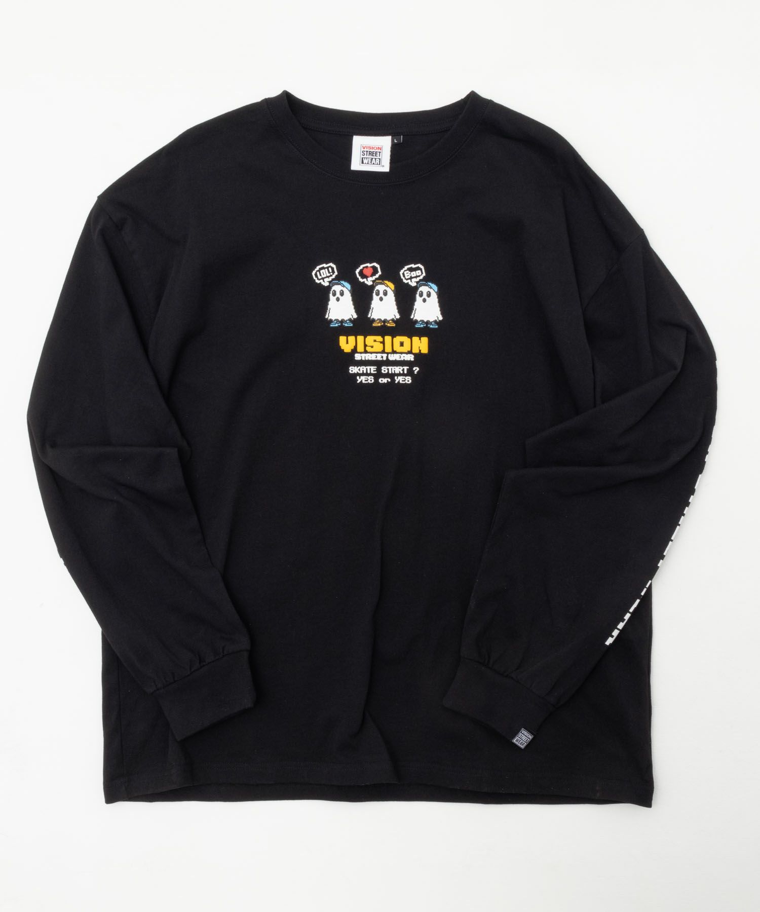 VISION STREET WEAR ピクセルゴースト長袖Tシャツ メンズ