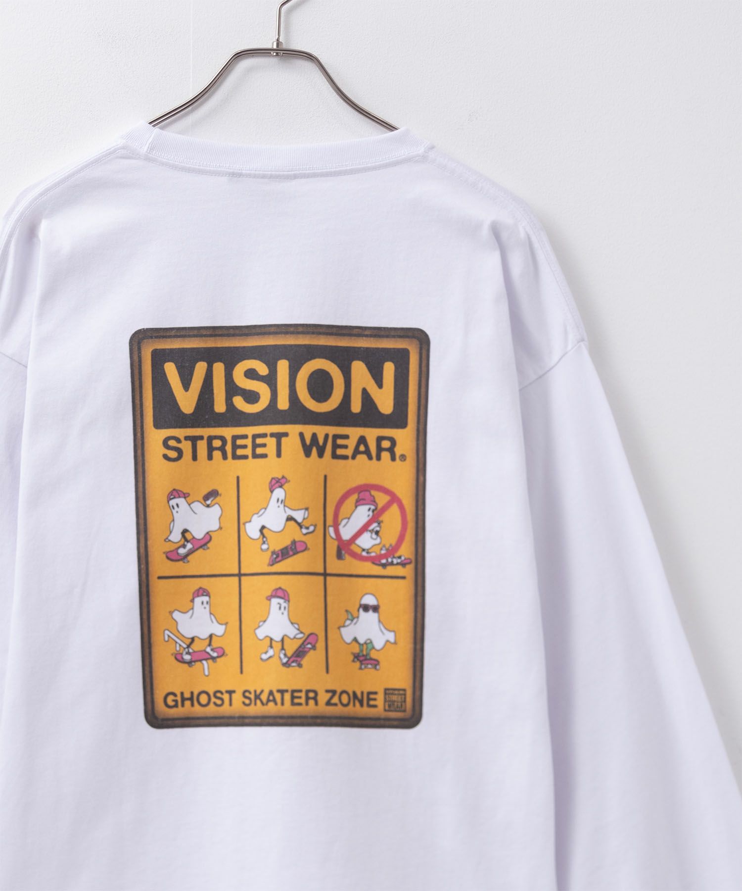 VISION STREET WEAR ゴーストサインボード長袖Tシャツ メンズ