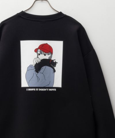 RED CAP GIRL  ポンチ素材 バックプリントクルーネック メンズ