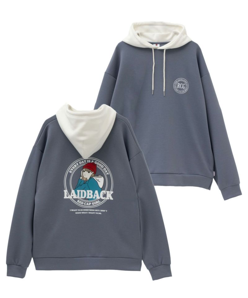 RED CAP GIRL  ポンチ素材 バックプリントフーディー メンズ商品画像-1