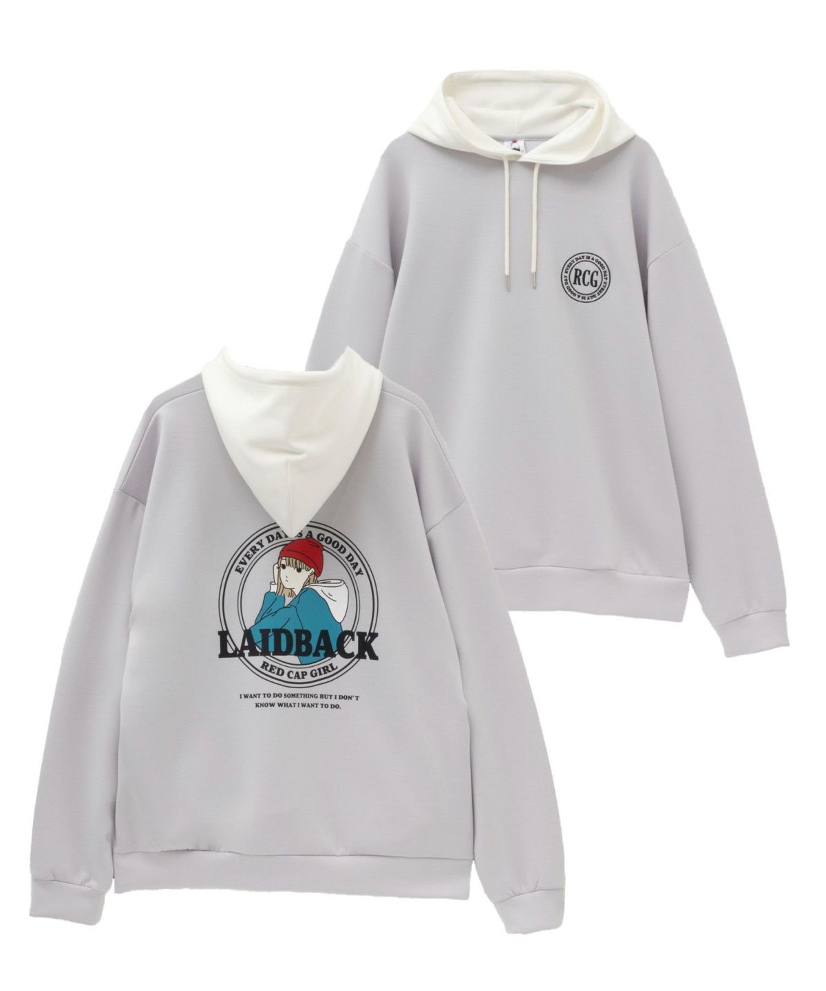 RED CAP GIRL ポンチ素材 バックプリントフーディー メンズ